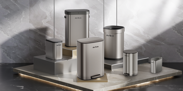 stainless steel trash Can Eclipse-Grey