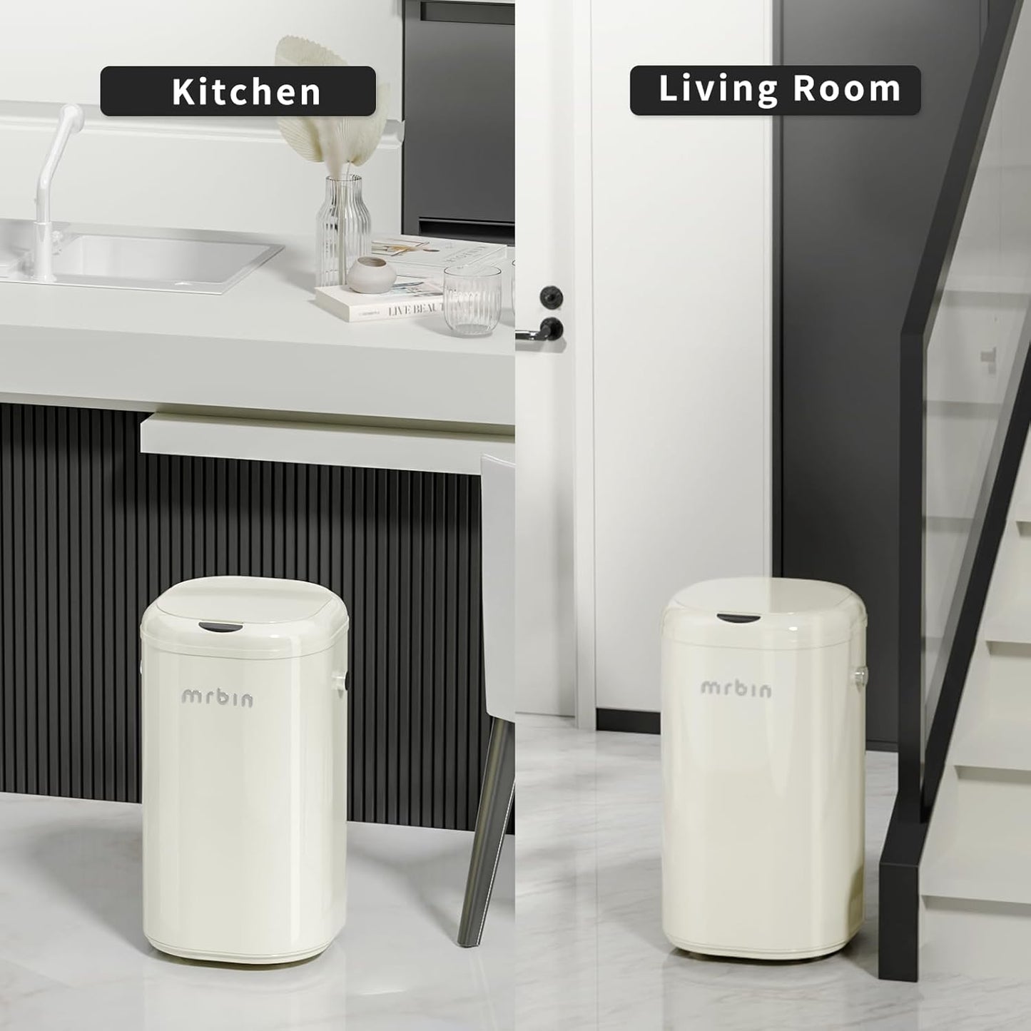 Motion Sensor Trash Can - 30L / 7.9gal, Automatic & Portable