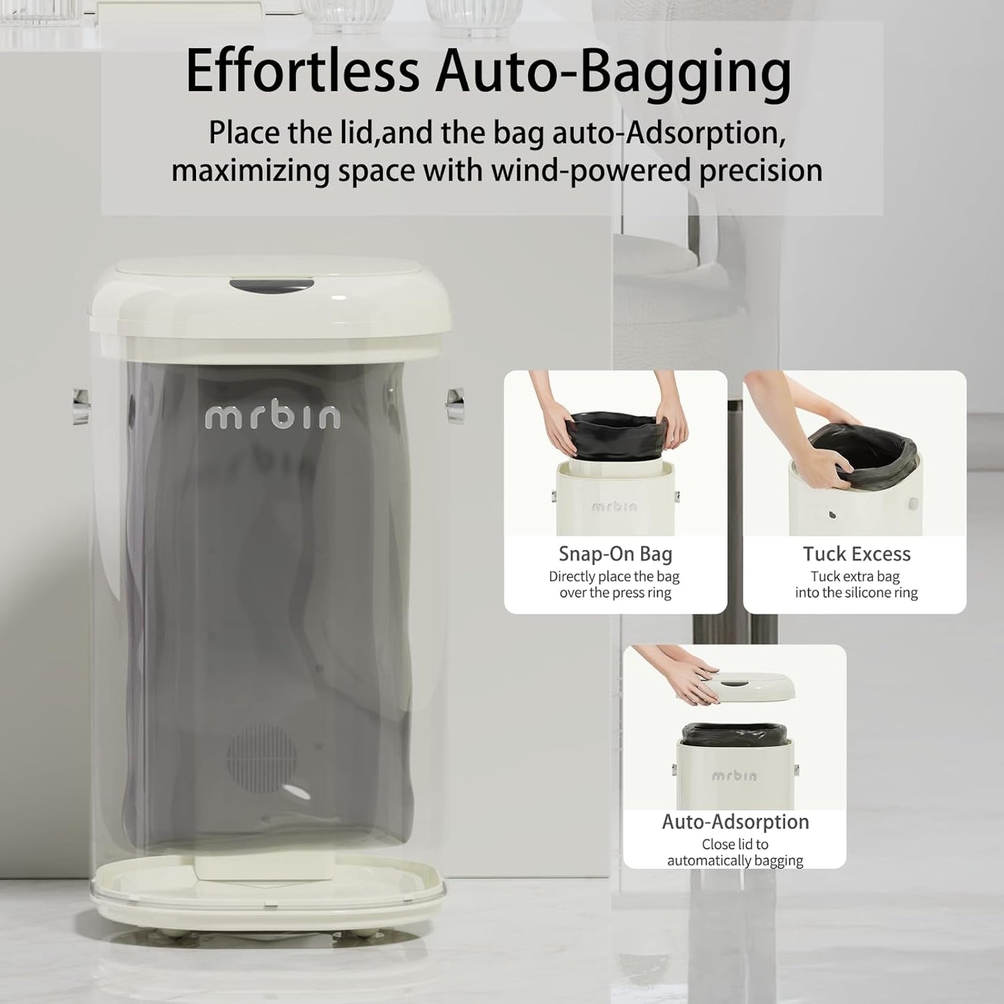 Motion Sensor Trash Can - 30L / 7.9gal, Automatic & Portable