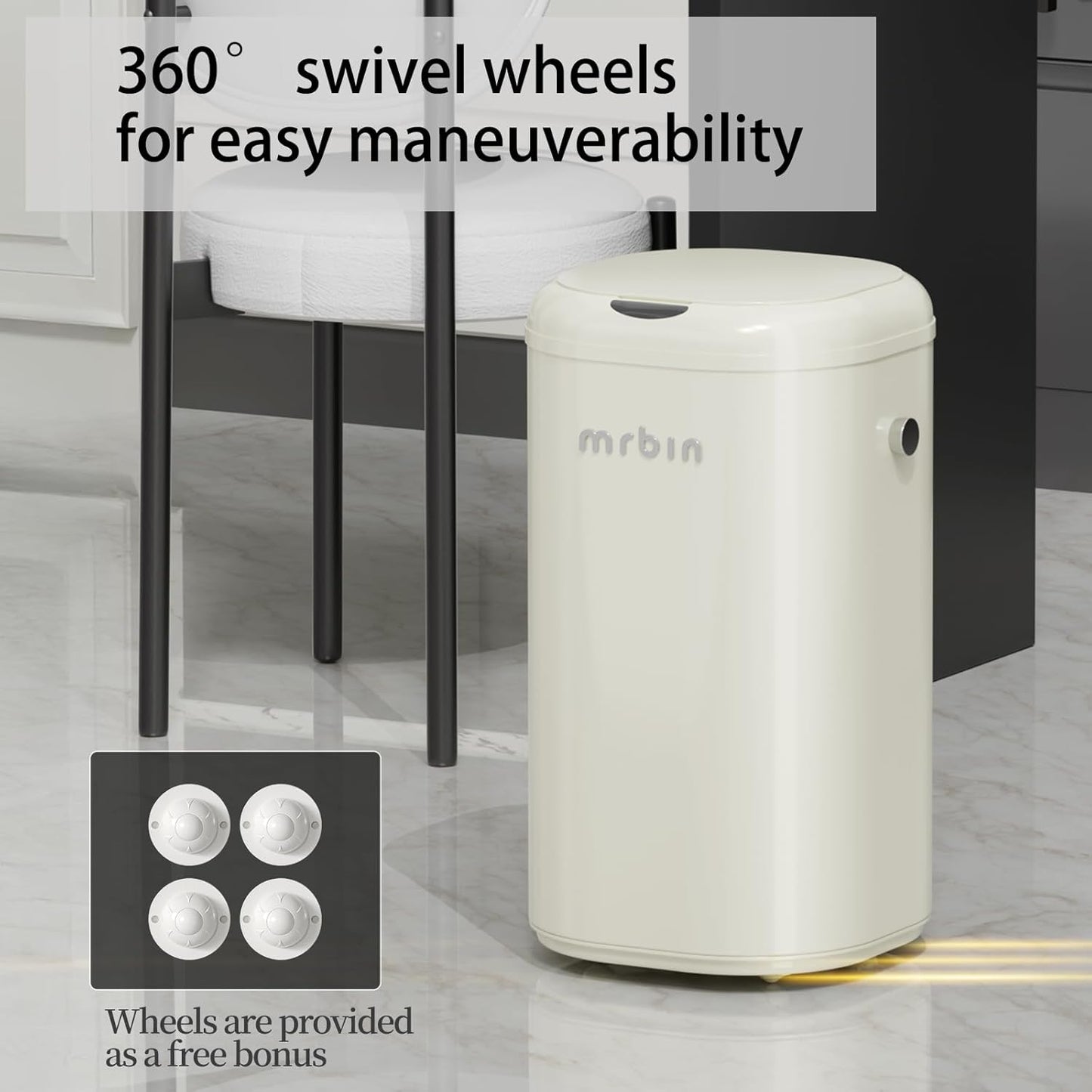 Motion Sensor Trash Can - 30L / 7.9gal, Automatic & Portable