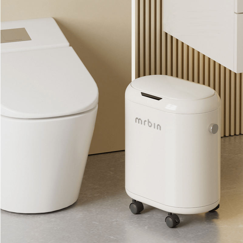 Bathroom Smart Sensor Trash Can with Three Sensory Modes, Low Noise Technology, and Annual Battery Life - mrbin
