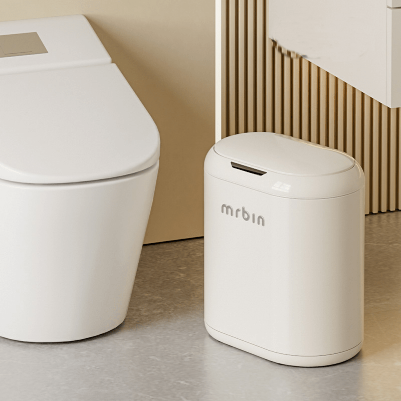 Bathroom Smart Sensor Trash Can with Three Sensory Modes, Low Noise Technology, and Annual Battery Life - mrbin