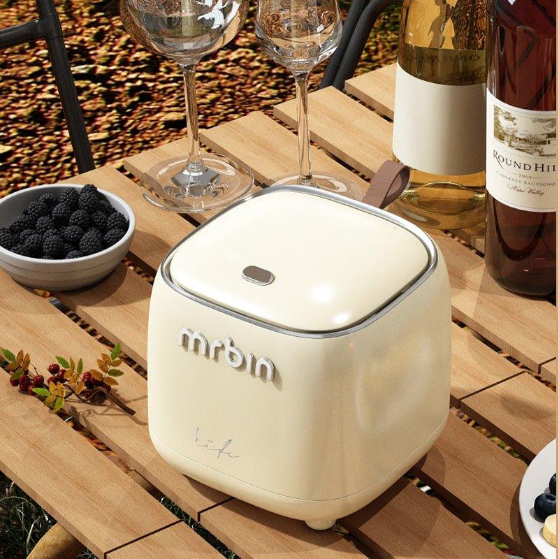 Desk Press Bin with Push Open Lid, Space - Saving Design, and Double Layer for Neat Desktop - mrbin