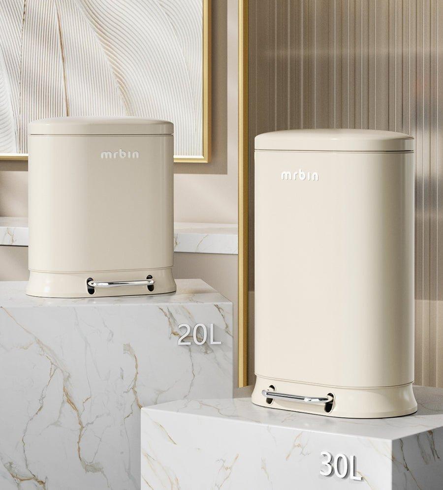 Elegant Cream - Toned Kitchen Trash Can with Large Capacity and Double Bin System - mrbin