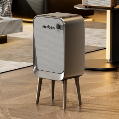 Motion Sensor Trash Can Bathroom with Butterfly Lid and Leg, 5.5 Gal / 20 L Tall Automatic Touchless Electric Smart Waste Basket, Toilet Covered Garbage Dustbin for Bedroom, Eclipse Grey
