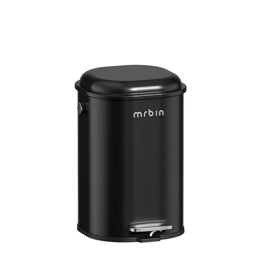 Metal Bathroom Trash Can - 18L, Covered, Stainless Steel