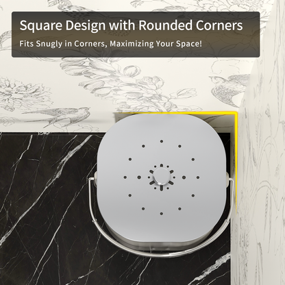 Stainless Steel Kitchen Compost Bin Countertop Trash Can with Lid and Charcoal Filter, Metal Small Indoor Rubbish Dustbin for Food Waste Recycle