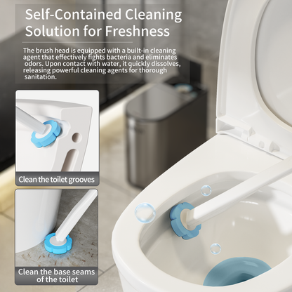 Motion Sensor Bathroom Trash Can and Disposable Toilet Brush Holder Set, 1.8 Gallon Slim Stainless Steel Small Garbage Pail, Toilet Smart Waste Basket with Lid and Odor Filter, Eclipse Grey