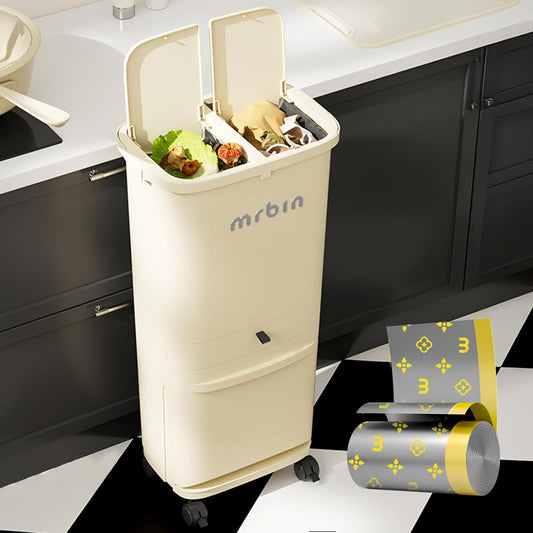 3-in-1 Removable Trash and Recycle Bin - 42L / 11gal, White