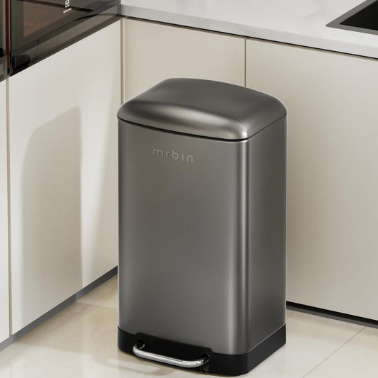 Stainless Steel Kitchen Trash Can - 30L / 8gal, Eclipse Grey