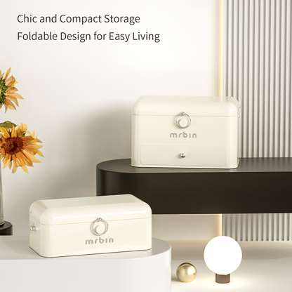 Metal 3-Tier Medicine Container Folding Waterproof Safe Boxes and Supply Storage Organizer Empty First Aid Kit for Home Portable Emergency Kit, Cream White