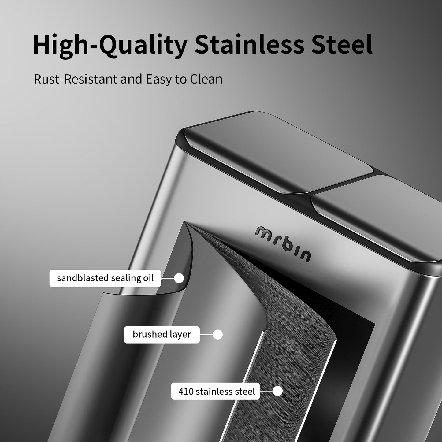 Dual Trash Can Recycling Bin Combo Stainless Steel, 60L / 16gal Large Kitchen Garbage Pail with Lid, 2 x 8 Gallon (2 x 30 Liter) Tall Large Step Rectangle Double Compartment Sided Waste Basket