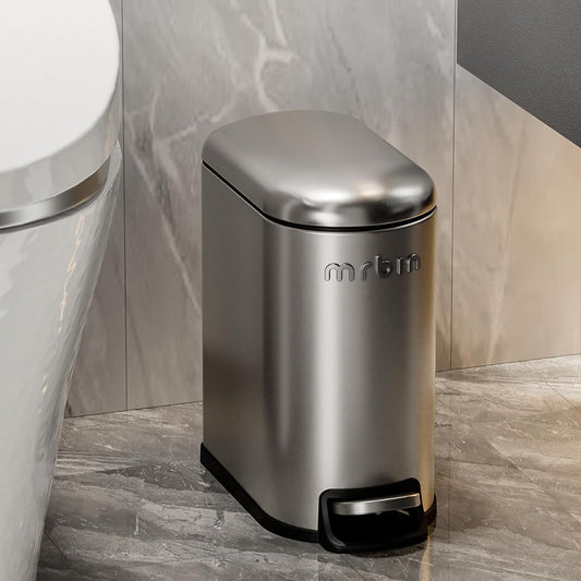 Stainless Steel Bathroom Trash Can - 6L / 1.6gal, Eclipse Grey