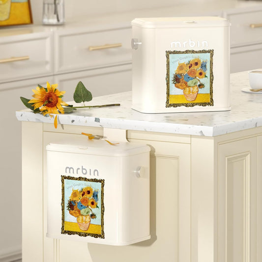 Metal Compost Bin - Sunflower Design, Under Sink