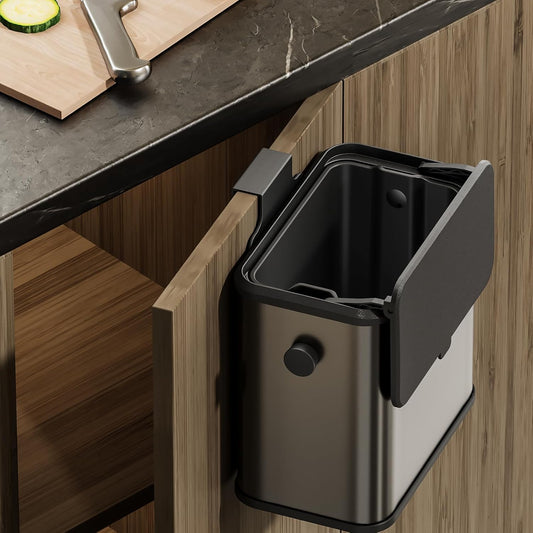 Stainless Steel Compost Bin - Countertop, Sunflower Design