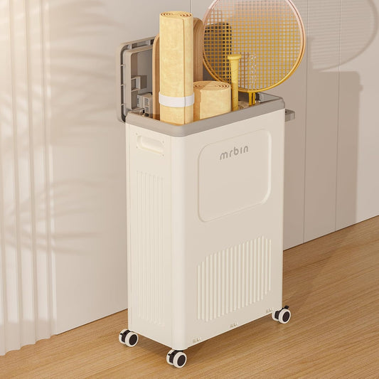 Slim Plastic Storage Bin - 40L, Rolling Organizer