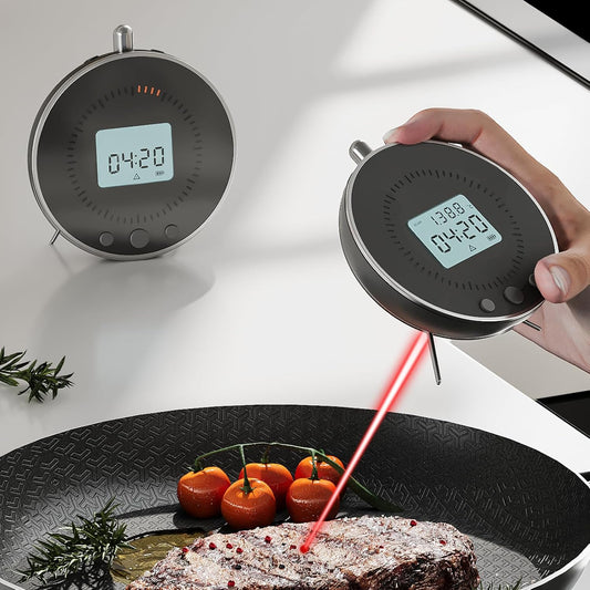Kitchen Cooking Thermometer Timer - Digital, Grey