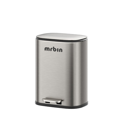 MrBin Step Trash Can Metal Eclipse Grey Black Logo