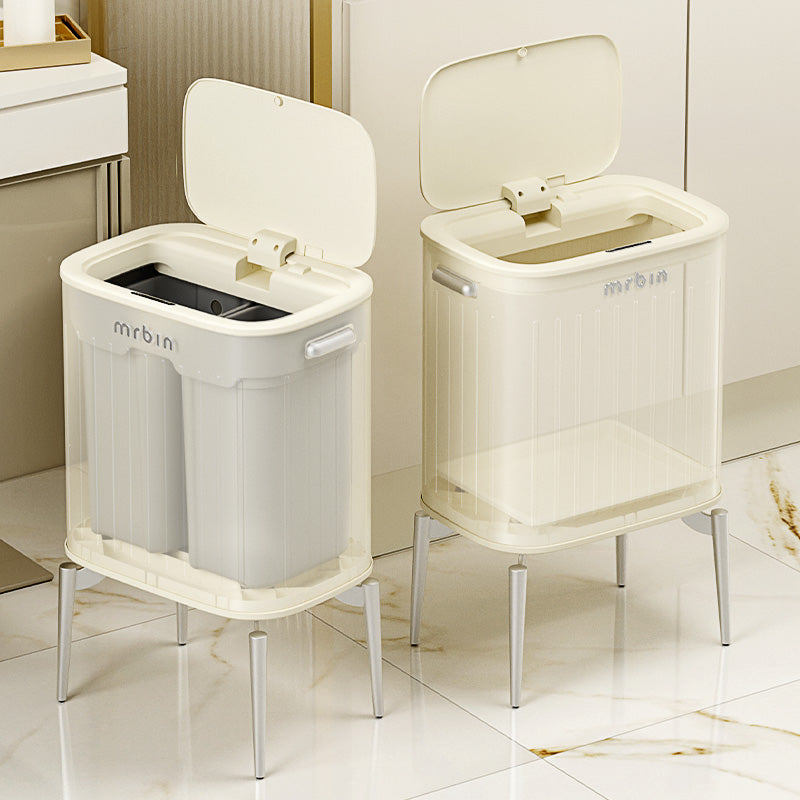 Dual Trash Can for Kitchen with le