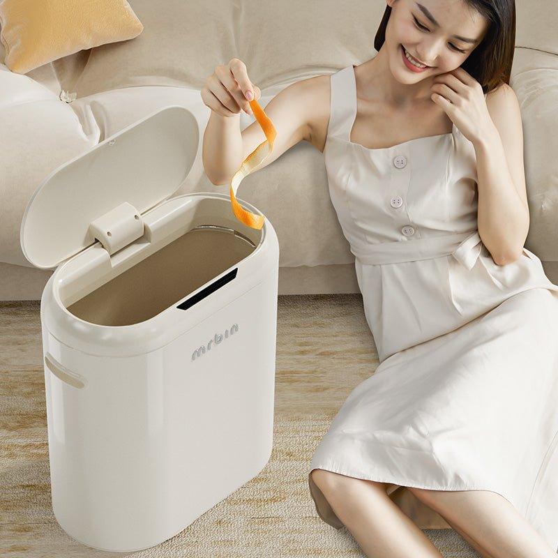 Bathroom Smart Sensor Trash Can with Three Sensory Modes, Low Noise Technology, and Annual Battery Life - mrbin