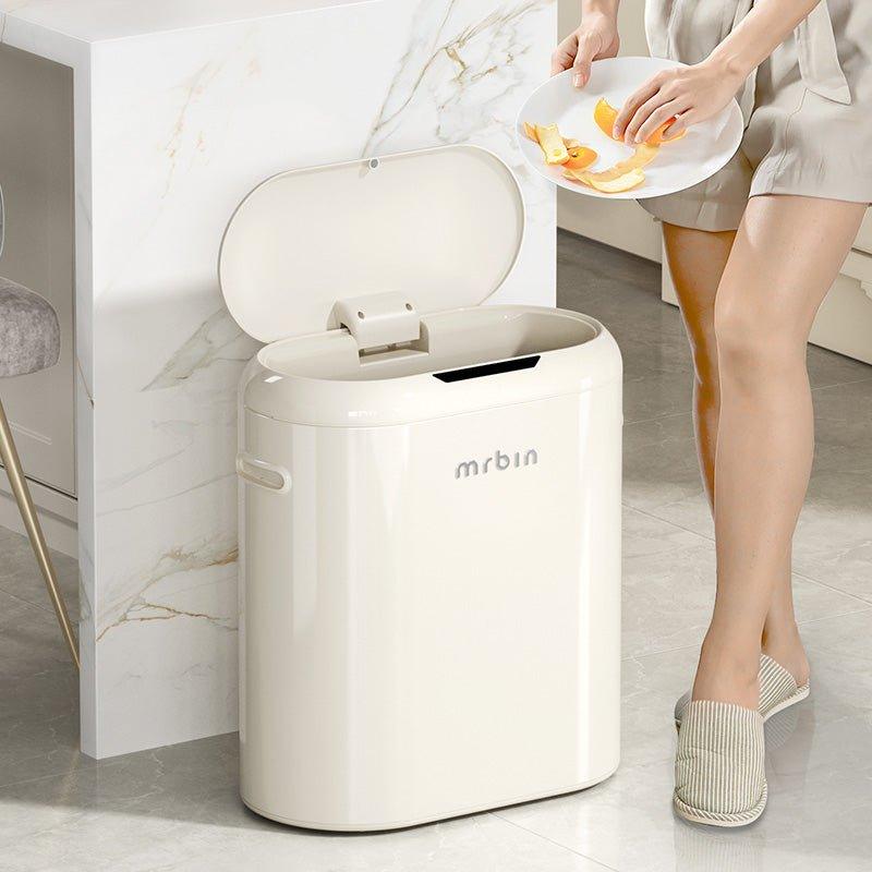 Bathroom Smart Sensor Trash Can with Three Sensory Modes, Low Noise Technology, and Annual Battery Life - mrbin