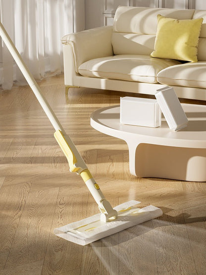 Cream - Style Disposable Dust Mop with One - Swipe Clean and Powerful Absorption - mrbin