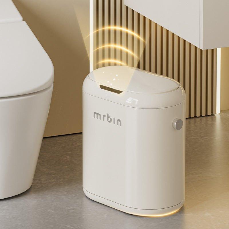 Cream-Style Sensor Trash Can with Triple Sensor Operation, Waterproof Design, and Smart Recognition - mrbin