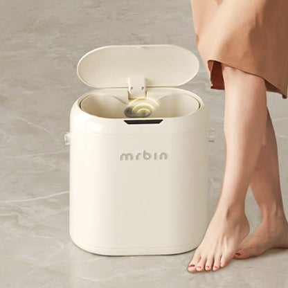 Cream-Style Sensor Trash Can with Triple Sensor Operation, Waterproof Design, and Smart Recognition - mrbin