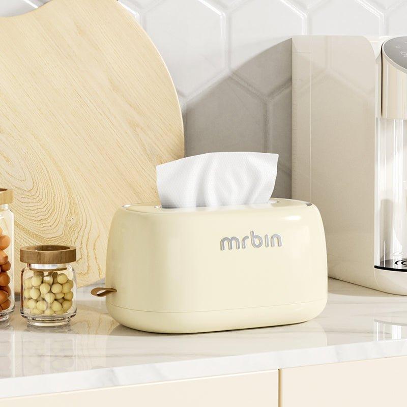 Creative Waterproof Tissue Box with Built - In Spring, Cheese Color, and Retro Silver Plating - mrbin