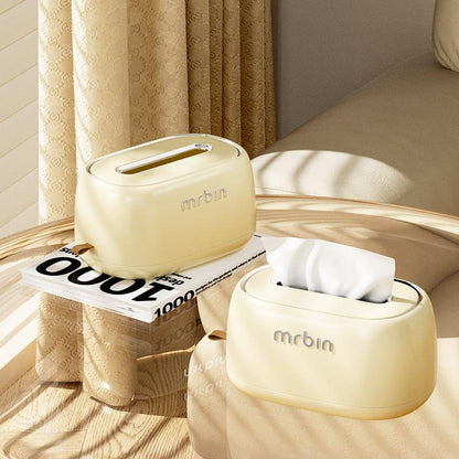 Creative Waterproof Tissue Box with Built - In Spring, Cheese Color, and Retro Silver Plating - mrbin