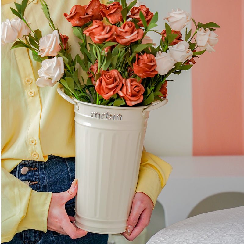 Flower Bucket for Home with Thick Material and Double Ear Handles - mrbin