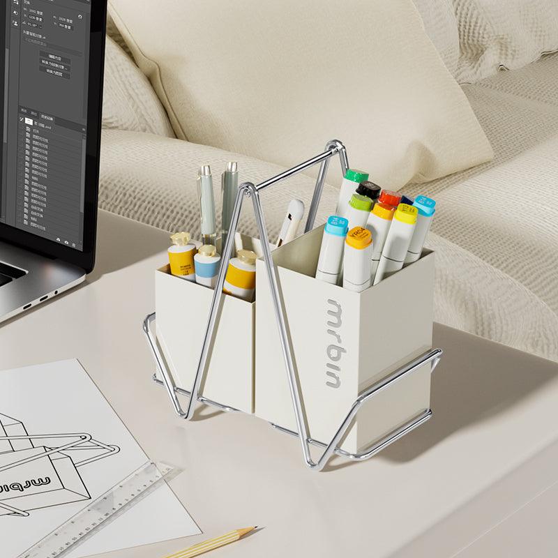 Functional Desk Organizer with Brand Logo, Bottom Lattice Design, and Durable Construction - mrbin