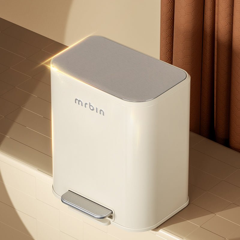 Kitchen Trash Can with Cream Styling and Extra - Wide Mouth - mrbin