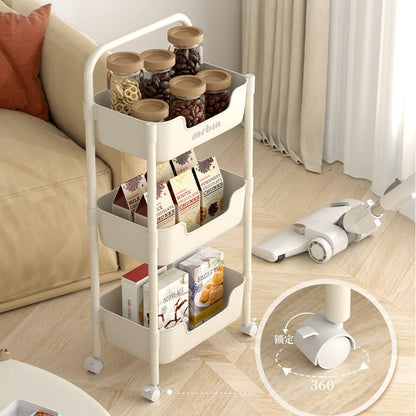 Kitchen Trolley with Storage Baskets for Multi - Layer Organization and Portability - mrbin