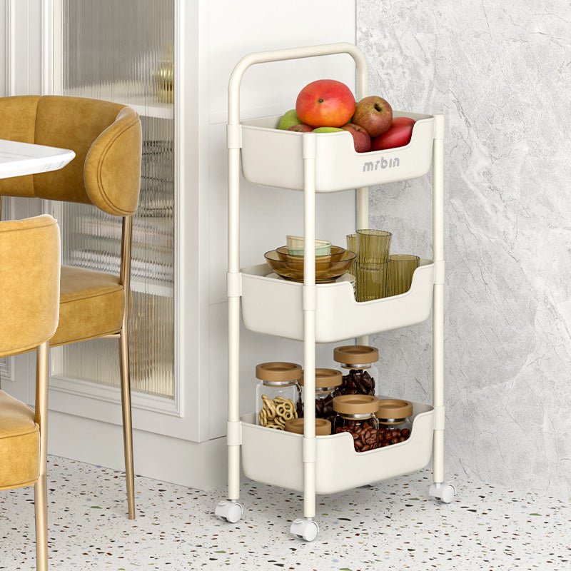 Kitchen Trolley with Storage Baskets for Multi - Layer Organization and Portability - mrbin