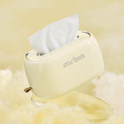 Luxury Tissue Box with Cheese Color, Retro Silver Plating, Phone Stand, and Large Opening - mrbin