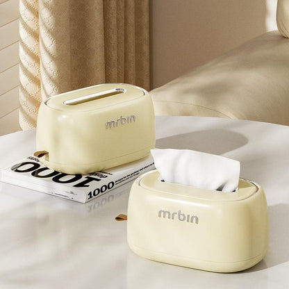 Luxury Tissue Box with Cheese Color, Retro Silver Plating, Phone Stand, and Large Opening - mrbin