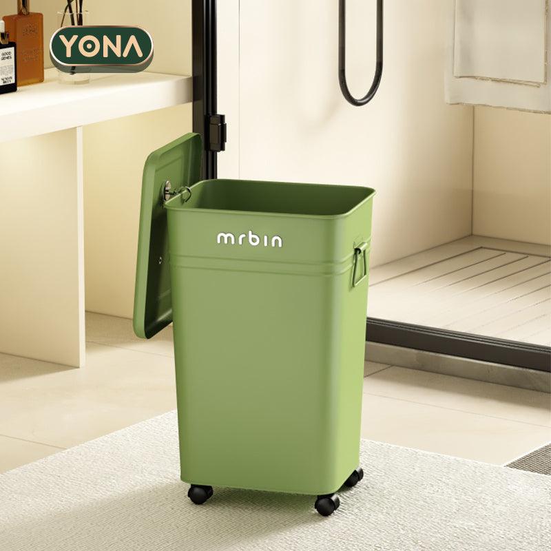 Practical Laundry Basket with Lid, Wheels, and Durable Construction for Easy Movement - mrbin