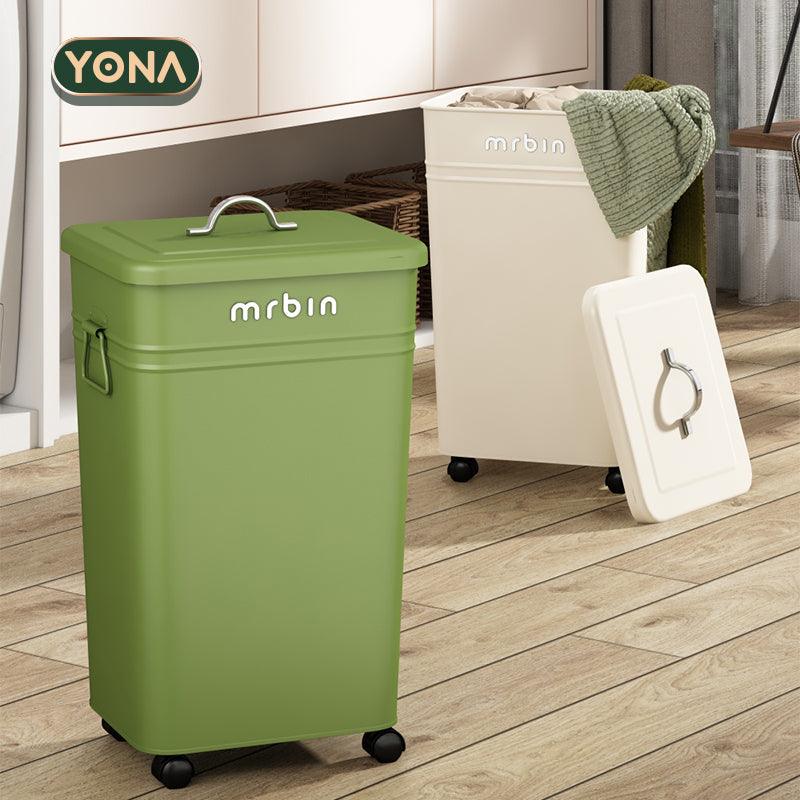 Practical Laundry Basket with Lid, Wheels, and Durable Construction for Easy Movement - mrbin