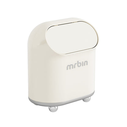 Small Desktop Coffee Cup Trash Can Cute and Stylish - 2024 New Model with Robotic Concept and Lid for Office and Home - mrbin