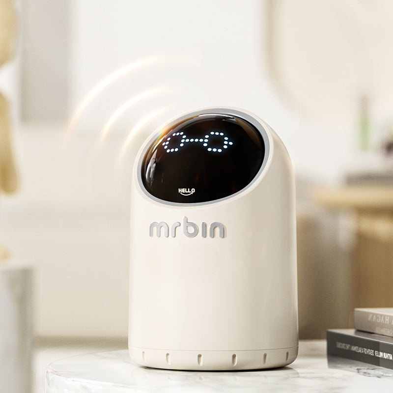 Smart Sensor Small Trash Can for Home with Push Lid Opening and Mini Size - mrbin