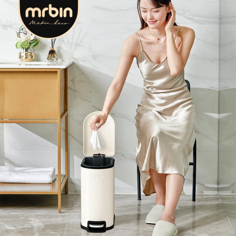 Space - Saving Step Small Trash Can - Sealed, Quiet, and Stylish for Bathrooms - mrbin