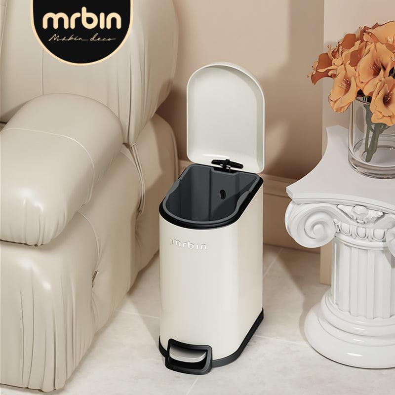 Space - Saving Step Small Trash Can - Sealed, Quiet, and Stylish for Bathrooms - mrbin