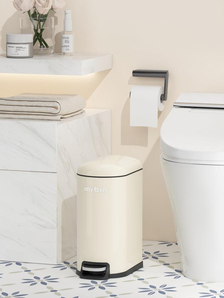 Space - Saving Step Small Trash Can - Sealed, Quiet, and Stylish for Bathrooms - mrbin