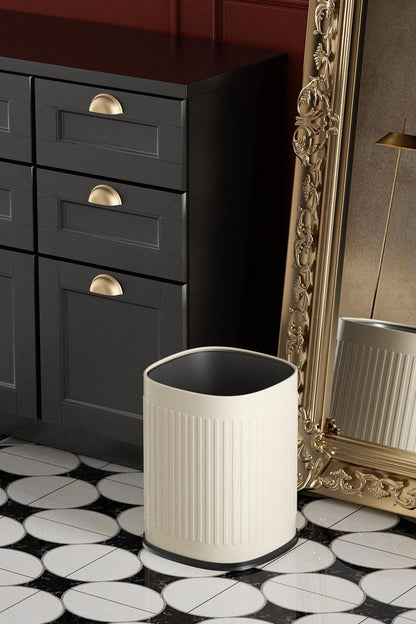 Stylish Living Room Small Trash Can with Double Layer and Wide Opening for Easy Use - mrbin