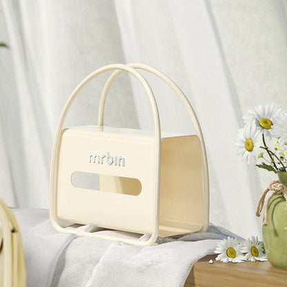 Stylish Square Handbag - Inspired Tissue Box with Rounded Wide Mouth and Side Paper Replacement - mrbin